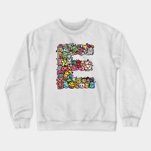 Alphabet Monster Doodle Letter E Monogram Crewneck Sweatshirt